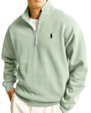 Felpa casual con mezza zip