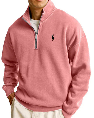 Felpa casual con mezza zip