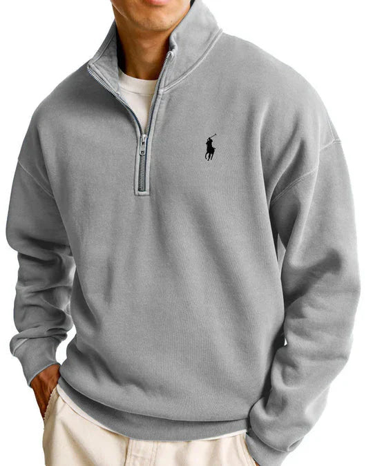 Felpa casual con mezza zip