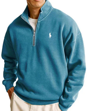 Felpa casual con mezza zip