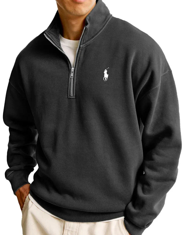 Felpa casual con mezza zip