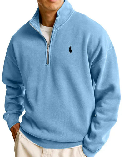 Felpa casual con mezza zip
