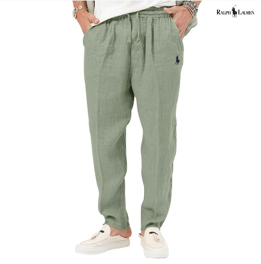 Pantaloni di lino casual da uomo